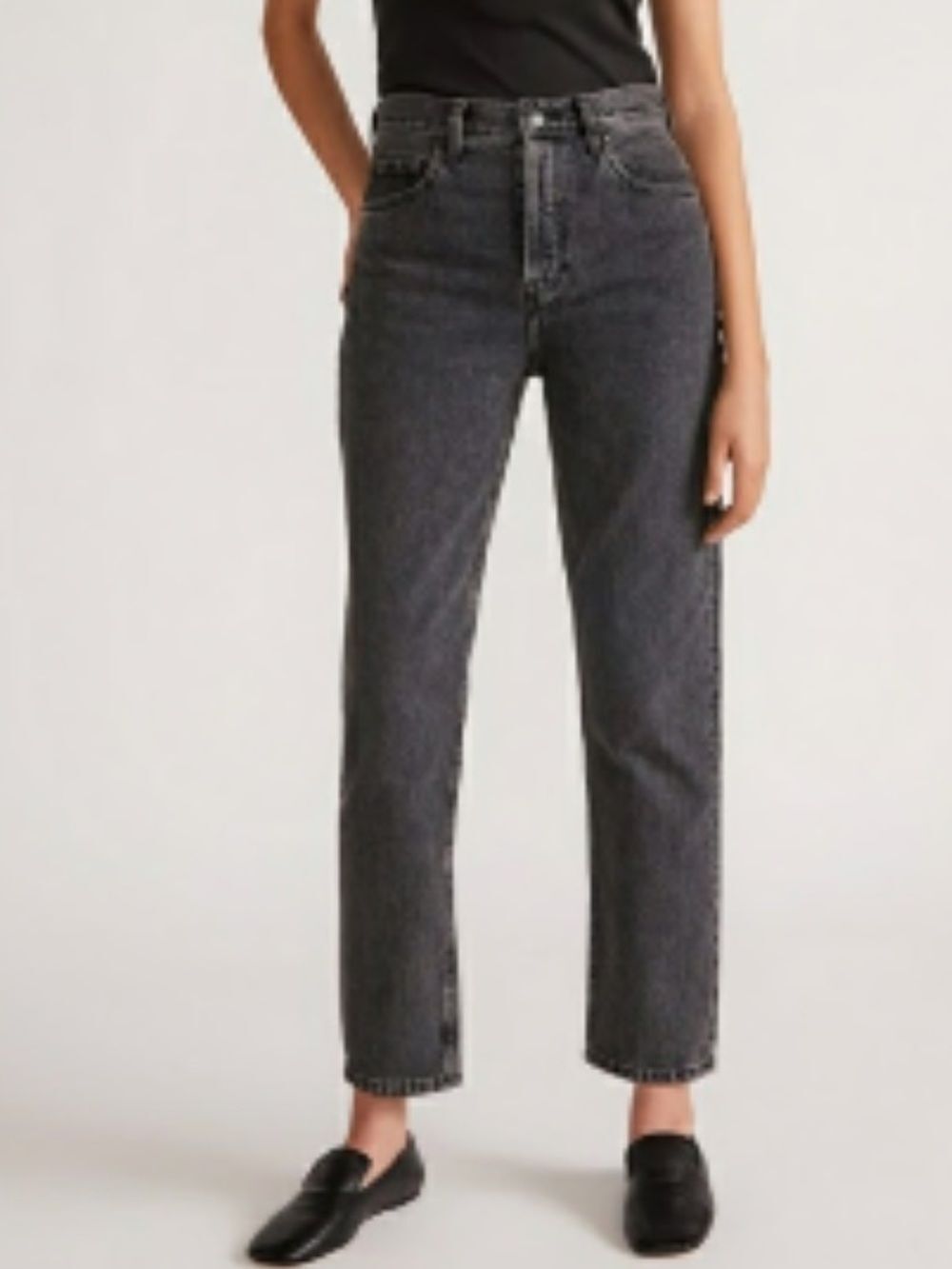 Everlane the 90s cheeky Jean 25 crop Straight Leg Jeans in Washed Black